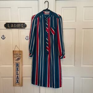 Vintage 80s Feluchi For Todays Women Striped Dress size 10 Good condition
